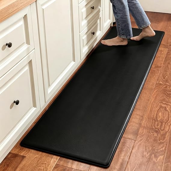 VXHCS 7/10" Extra Thick Anti Fatigue mats for Kitchen Floor, 19.7x47.6 Standing Desk Mat Ergonomic Waterproof Mat, for Home, Office, Laundry, Black