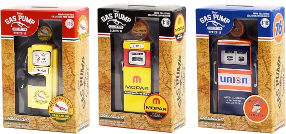 Collectibles Vintage Gas Pump Set of 3 Pumps Series 11 1/18 Diecast Models by Greenlight 14110