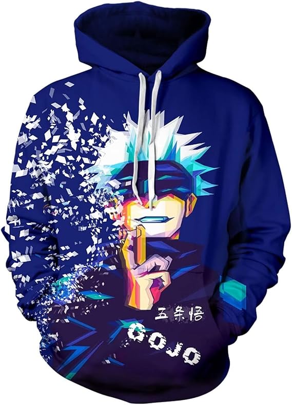 Gojo Satoru Hoodie Costume Cosplay Sweatshirt Sweater 3D Novelty Hooded Pullover for Men Women