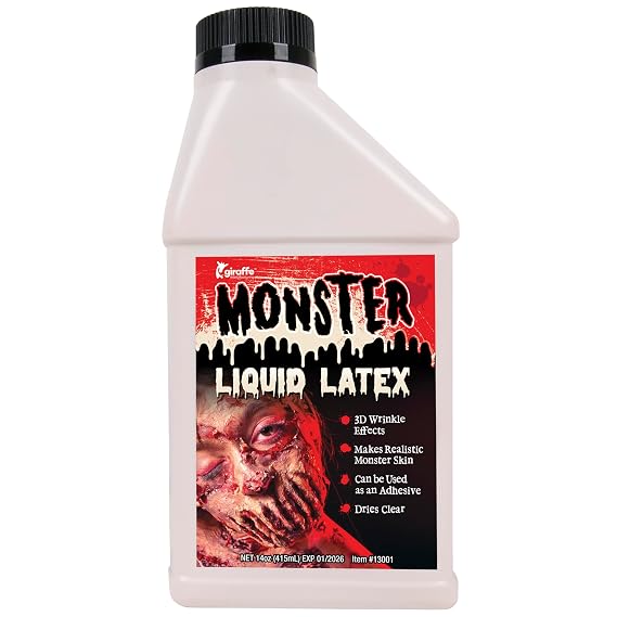 Kangaroo Professional Grade Liquid Latex SFX Makeup Prosthetics 14 oz - Latex Liquid Skin Body Paint Special Effects for Cosplay, Theater & Film - Creates Fake Scars, Zombie Makeup Skin