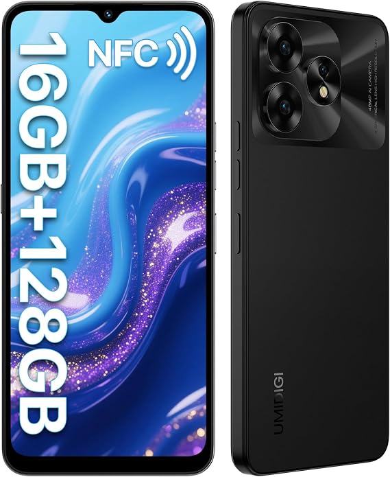 UMIDIGI A15C (8+8GB RAM+128GB ROM) Android 13 NFC Unlocked Cell Phone,48MP Ultra-Clear AI Camera Mobile Phone,5000mAh Battery Smartphone,6.7" HD Full View Display Dual Unlock Phone-Space