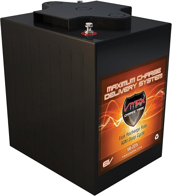VMAX V6-225 6 Volt 225Ah Group GC2 AGM Deep Cycle Battery. Capacity: 225Ah; Energy: 1.55kWH; Reserve Capacity: 500min