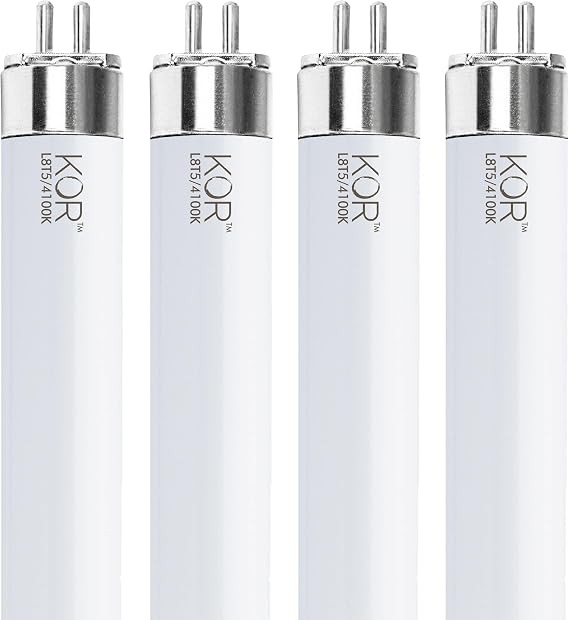 KOR F8T5/CW T5 LED Tube Light Bulbs, 12-Inch, 5W, 500 Lumens, 4-Pack