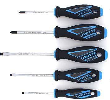 Witte Maxx Plus Slotted and Phillips Screwdriver Set, 5 Pieces
