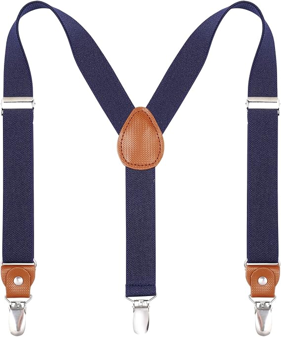 Kajeer Kids Boys Adults Suspenders -Y Back Adjustable Strong Clips Synthetic Leather Suspenders