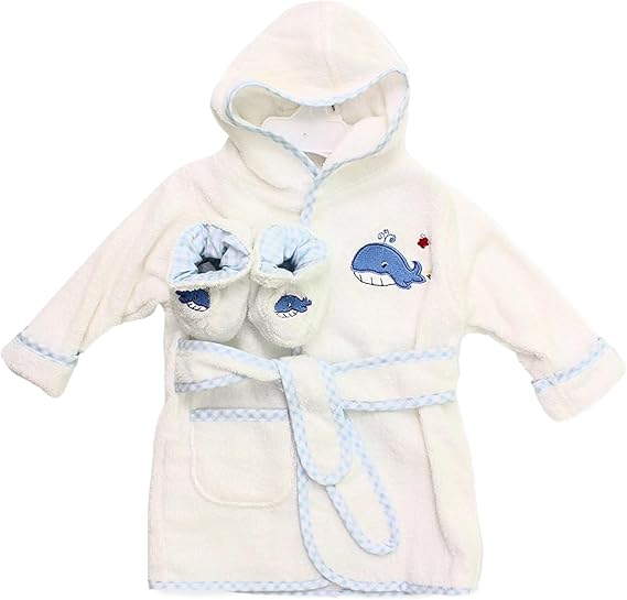 Spasilk 100% Cotton Hooded Terry Bathrobe with Booties Baby Girl Gifts Baby Boy Gifts Shower Gift