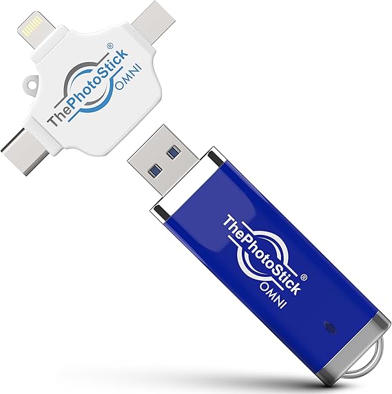 ThePhotoStick Omni 256GB Photo Backup for iPhone, Android and Computers | Automatic Photo and Video Backup, Flash Drive, iOS and Android, macOS and PC, Easy File Storage and Transfer, Memory Stick