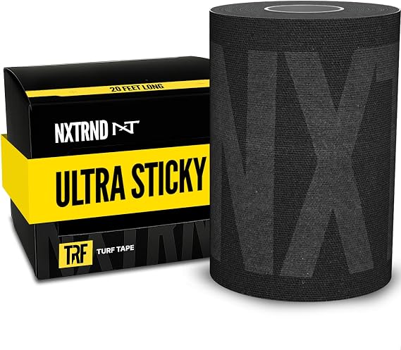 Nxtrnd TRF Turf Tape Football, Extra Wide Kinesiology Tape, Protects from Turf Burn (Black)