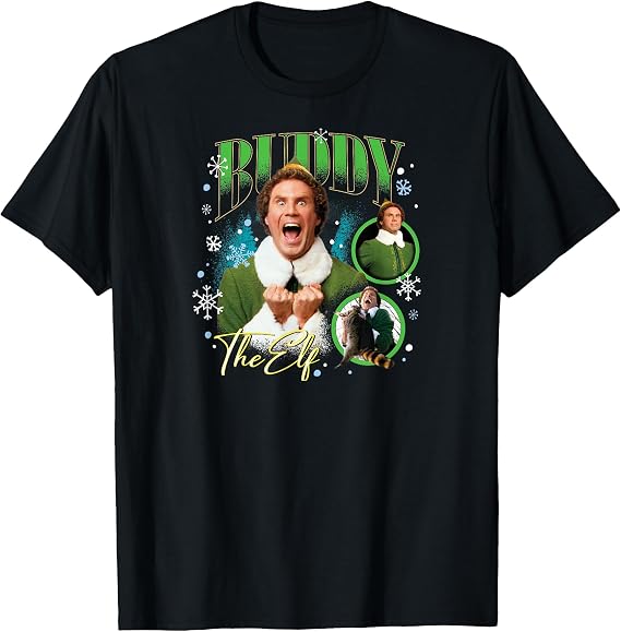 Buddy The Elf Bootleg Character Collage T-Shirt