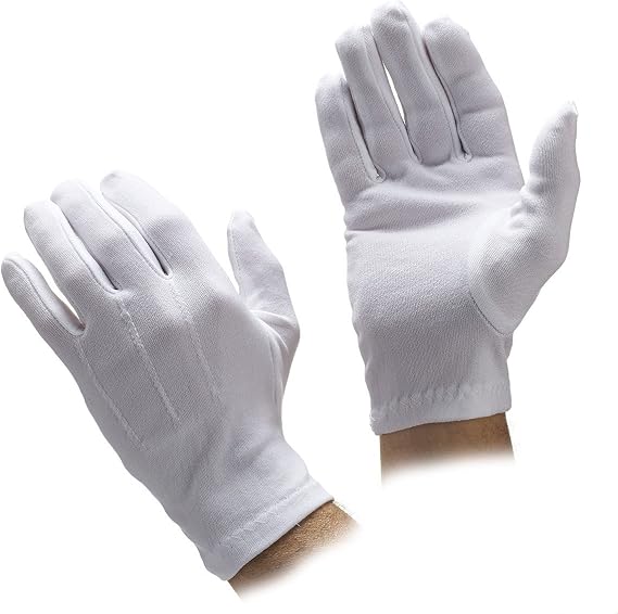 White Nylon Gloves - Sold by the Dozen