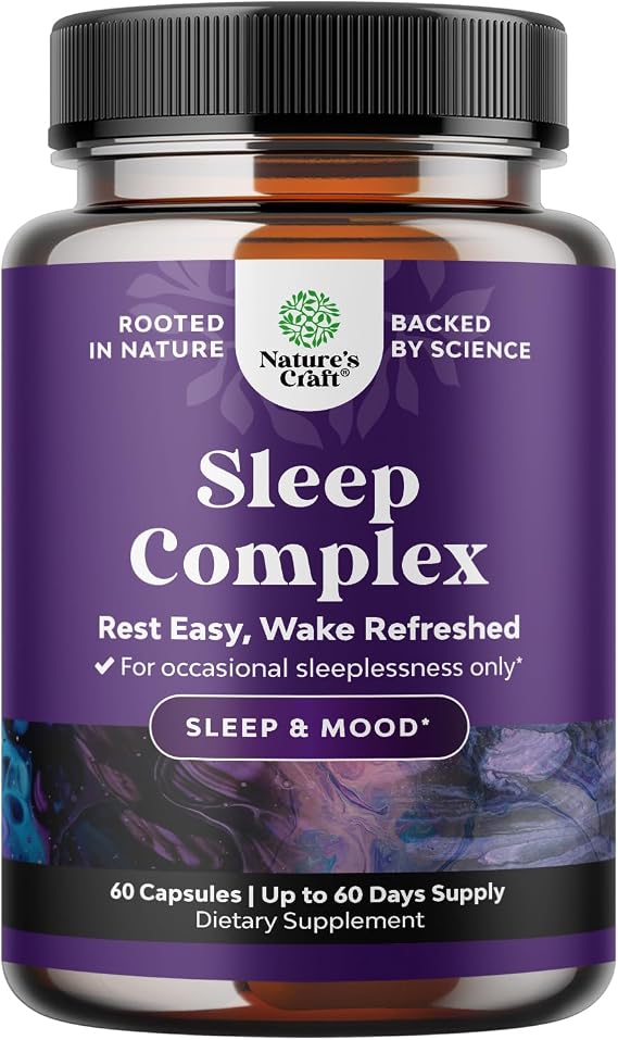 Sleep Support Capsules with Magnesium L-Theanine & GABA - 60 Count