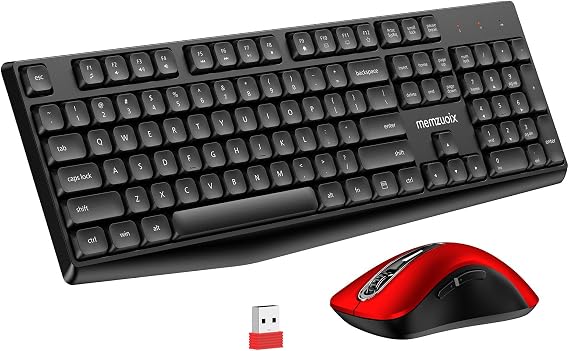 memzuoix 2.4G Wireless Mouse + Wireless Keyboard and Mouse Combo (2 X Mouse + 1 X Keyboard)