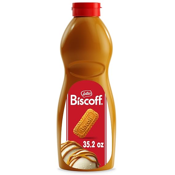Lotus Biscoff - Spread Topping - Product of Europe (EXP. DATE = DD-MM-YY) - Vegan - Biscoff Cookie Butter Syrup - 2.2lb (Pack of 1) - Non GMO