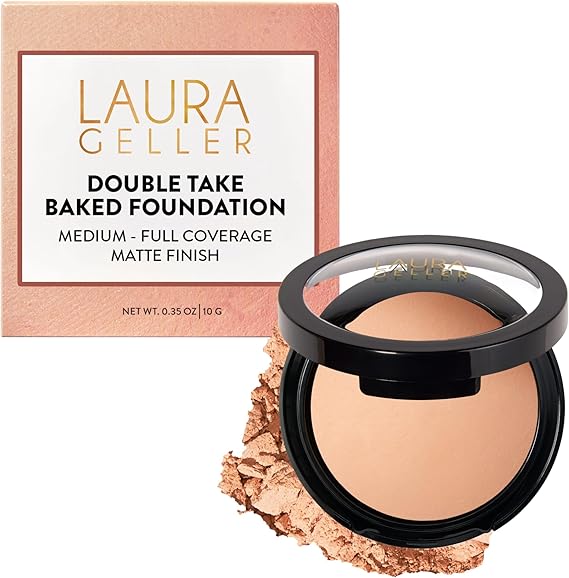LAURA GELLER NEW YORK Baked Double Take Powder Foundation - Fair - Buildable Medium to Full Coverage - Matte Finish