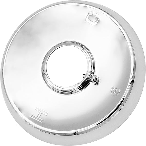Large Shower Flange, 4-1/2 inch Outside Diameter, Replacement for Mixet Shower Escutcheon Flange, Polished Chrome Finish (9700.)