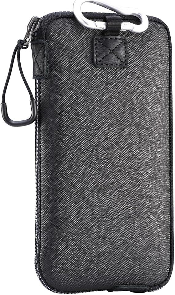 OneJoy Neoprene Cell Phone Pouch, Phone Wallet, Lightweight & Protective Mobile Phone Sleeves for iPhone & Samsung Durable Phone Bag, Zipper Opening with a Clip & Puller with Inner Pocket [Black]