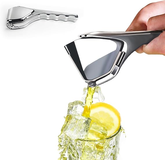 Lemon Squeezer Stainless Steel,Handheld Citrus Squeezer with Built-in Strainer,Maximum Extraction Lemon Lime Squeezer Stainless Steel