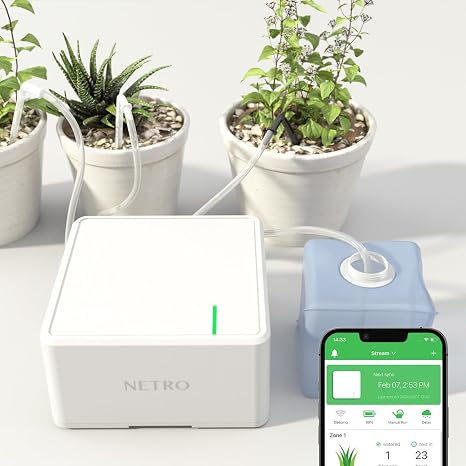 Netro Rechargeable Automatic Plant Waterer Kit Indoor 2.4G WiFi APP Control