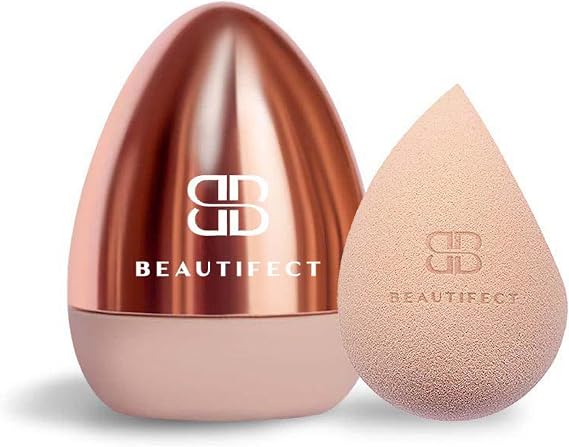 Beautifect Pod & Blender - Makeup Sponge with Protective Pod - Ventilated Beauty Blender Case for Makeup Blender - Includes Beauty Blender Sponge for Women