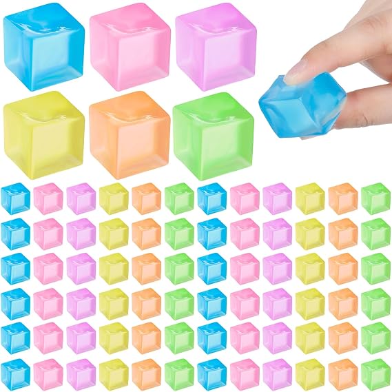 Thenshop 78 Pcs Mini Ice Cube Balls Bulk, Square Toys