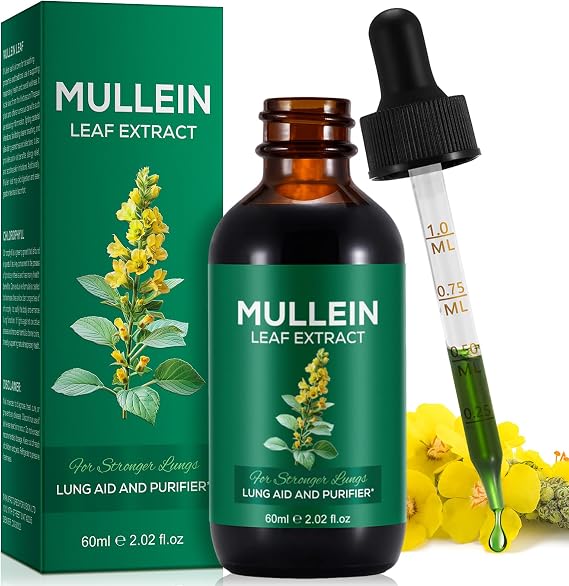 Mullein Drops Mullein Leaf Extract for Lungs Mullein Leaf Extract Drops Balance Mullein Leaf Liquid Drops Premium Mullein Leaf Extract Fast Absorption