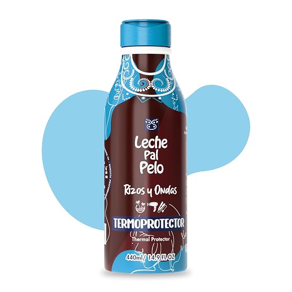 Leche Pal Pelo Curly and Wavy - Thermal Protector - Heat Protection for Hair with Aloe Vera, Coconut Milk - Reduces Frizz - 14.9 oz