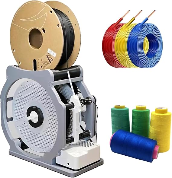 Automatic 3D Industrial Filament Respooler Electric Industrial Spool Rewinder with Intelligent Start and Stop Function for 3D Printer Filaments (PLA ABS) Welding Wire Sewing Thread