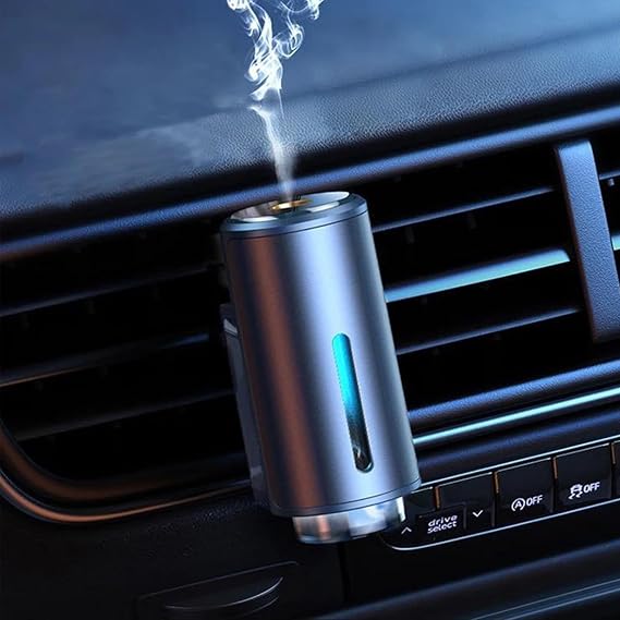 Smart Car Air Freshener, 3 Levels of Adjustable Intensity, Aroma Rechargeable Aroma Diffuser, Including 3 Bottles of 10ml Perfume, Adjustable Aroma Diffuser, 220mAh Built-in,Hilton Scent