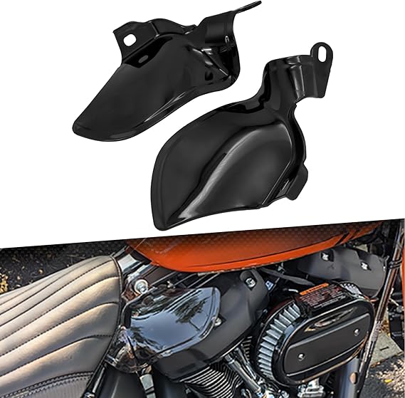 Motorcycle Air Deflectors Saddle Heat Shields Fit for Harley Softail Fat Bob FXFBS Breakout FXBR Low Rider Street Bob 2018-2023 (Black)
