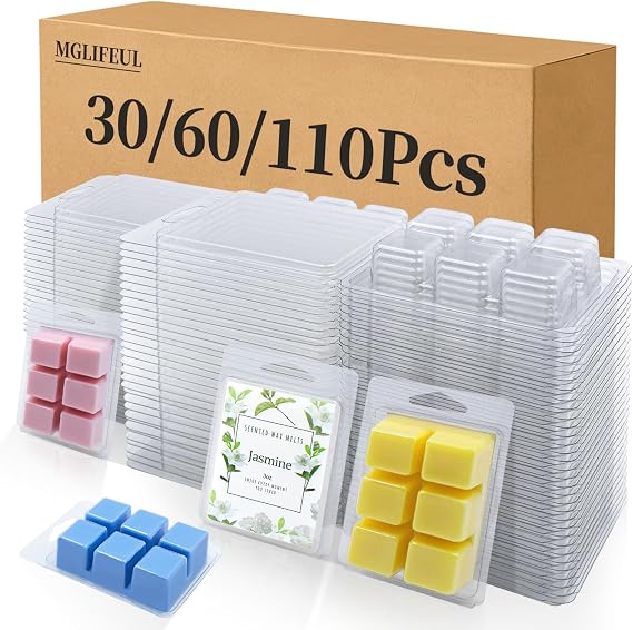 MGLIFEUL Wax Melt Container Clamshell Packaging Mold Box with Packaging Box