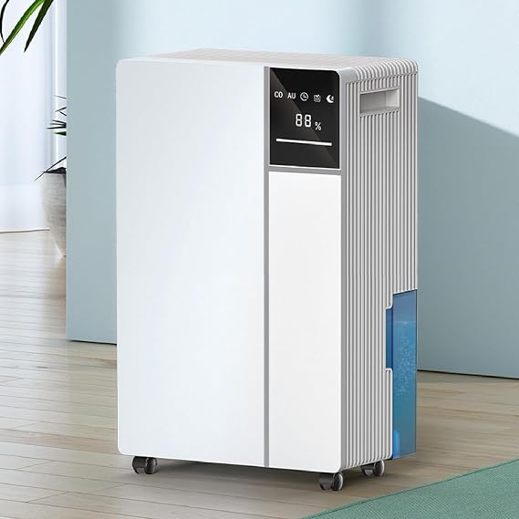 2025 Upgrade 34 Pint Dehumidifier -for Spaces Up to 650 Sq.Ft, 16l/Day with Humidity Adjustment Mode, Quiet 46db Sleep Mode, 24h Timer,and 2 L Water Tank White