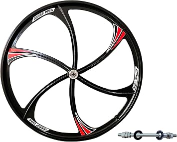 26" Mag Wheel/Rim Rear Magnesium Black/Disc Brake for Beach Cruisers, MTB's Bicycle (135mm Rear Wheel)