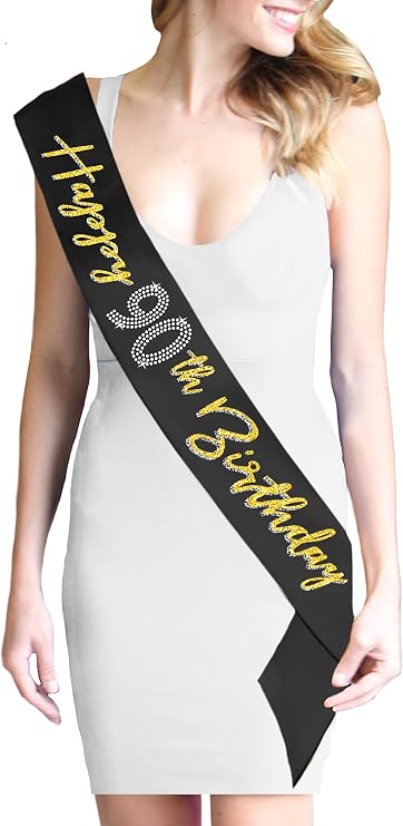 90th Birthday Party Supplies - Its My 90th Birthday!, Happy 90th Birthday Premium Satin Sash - 90th Birthday Gifts for Women