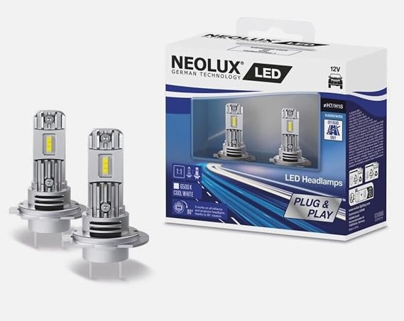 Neolux H7 LED Headlight Bulbs, 6000K White Cool White, Pack of 2 [Energy Class A]