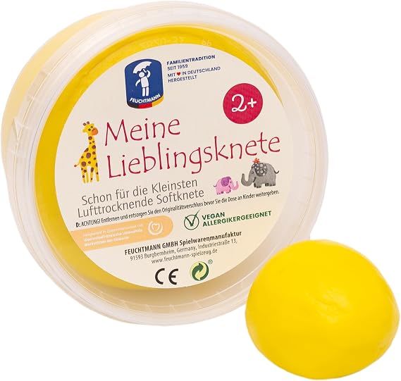 Feuchtmann 628 1518-2 1518-1-Meine Lieblings Putty EDU Edition, Children's Dough in Yellow, 500 g Tub of Air-Drying Modelling Clay, from 2 Years