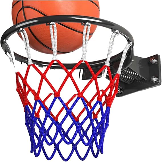 Basketball Rim Replacement Outdoor Hoop Double Spring Breakaway - 18in, Black - Includes Basketball Net and Hoop Goal - Easy Install and Durable