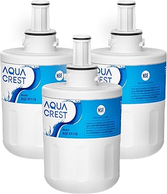 AQUA CREST AQF-FF11B Refrigerator Water Filter, Replacement for Samsung DA29-00003G, DA29-00003B, DA29-00003A, Aqua-Pure Plus, HAFCU1, RFG237AARS, RS22HDHPNSR, RSG257AARS, WSS-1, 3 Pack