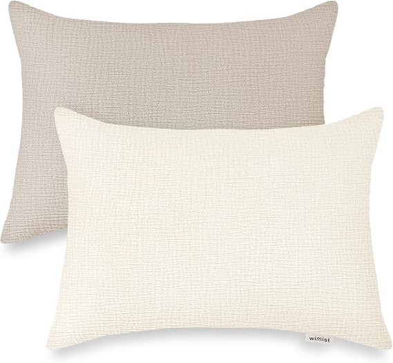 Muslin Toddler Pillowcases 2 Pack, 13 x 18 Inch, Envelope Closure