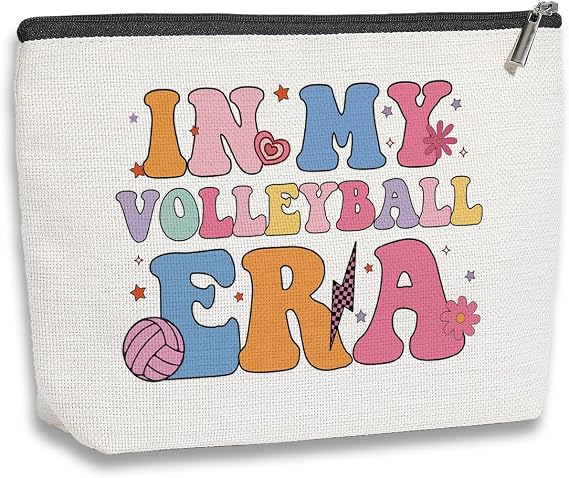 Volleyball Inspirational Gifts for Women In My Volleyball Era Makeup Bag Cosmetic Bag Volleyball Stuff Gifts for Teen Girls Volleyball Players Teams Birthday Gifts for Best Friend BFF Bestie Her