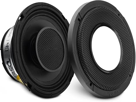 DS18 PRO-HY6.4MSL 6.5" Shallow Hybrid Mid-Range Car Audio Loudspeaker with Built-in Driver and Grill Included 300W Max 150W RMS 4 Ohms 1 Speaker