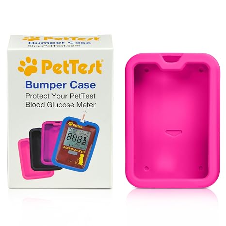 Pink Silicone Bumper Case PetTest Blood Glucose Meter, Protective Cover