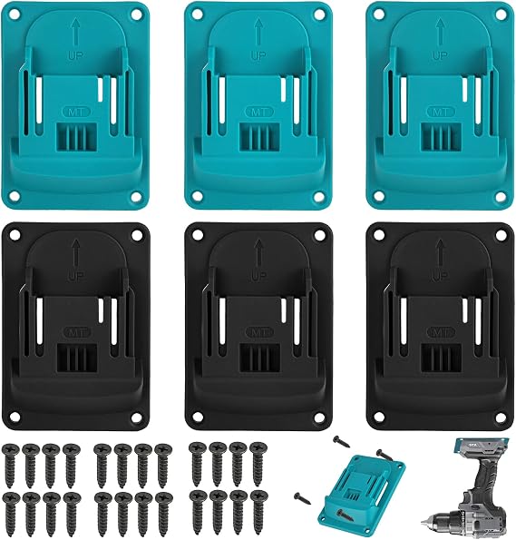 Pack of 6 Wall Mount Tool Holder for Makita 18 V Power Tool Drilling Tools Holder with 24 Screws Tool Holder for the Wall for Workshop Garage Machine Use