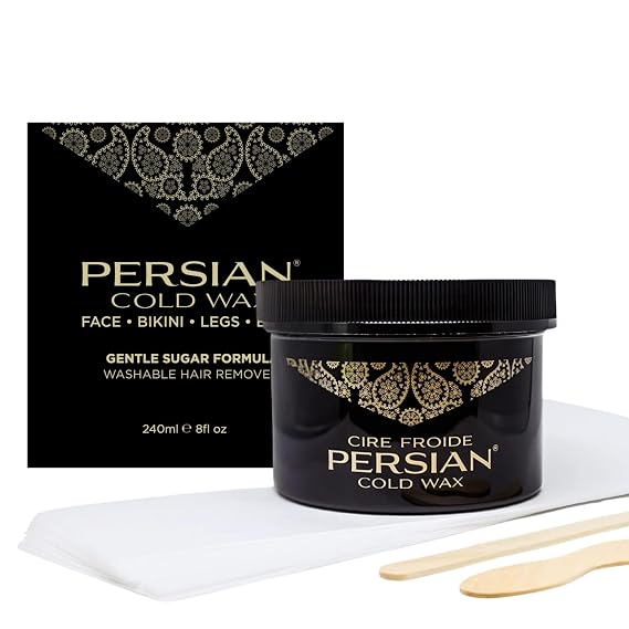 Persian Cold Wax Hair Remover Kit, 1 Count | Best for fine to medium hair, For sensitive skin and delicate areas