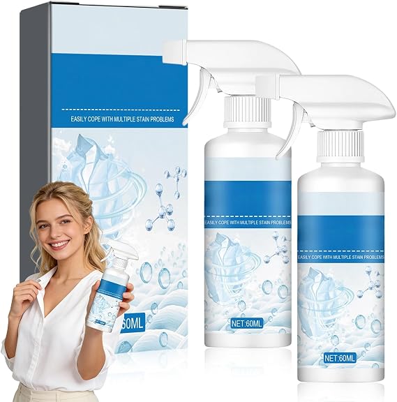 2PCS Non Ionic Clothing Emulsifier Stain Remover, Stain Remover For Clothes, Powerful Stain Remover Spray, Non Ionic Emulsifier Clothing Cleaner, Active Enzyme Laundry For Clothes