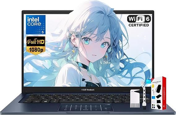 ASUS Vivobook 14" FHD IPS Business Laptop, 16GB RAM 1TB SSD Intel 10-Core 5 120U(Beats i7-1335U, Up to 5GHz), Laptop for College Students Study-Home with Privacy Webcam, Wi-Fi 6, Copilot AI, Win 11