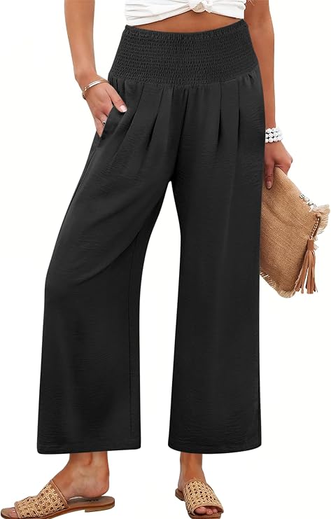 ANRABESS Womens Wide Leg Palazzo Pants with Pockets