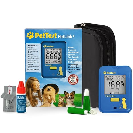 PetTest PetLink+ Glucose Monitor Kit for Dogs and Cats, Wireless App Sync