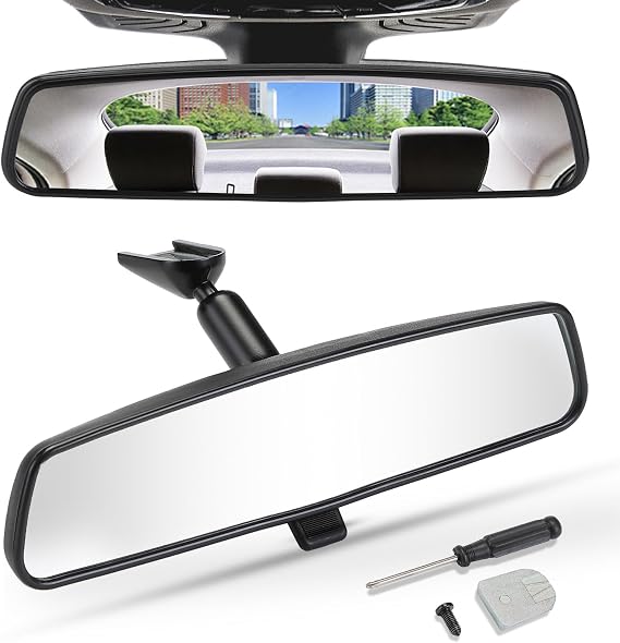 JOYTUTUS 10.6 inch OEM Interior Rear View Mirror | Universal OEM anti-glare Interior Rearview Mirror, Compatible with Jeep Toyota Ford Hyundai Kia Nissan Mazda Chevrolet Subaru