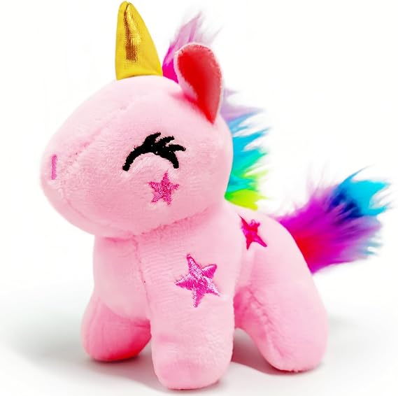 Light Pink Unicorn Stuffed Animals, Kawaii Plushies for Girls and Boys, Soft Unicorn Mini Plush Toys Key Chains, Fun and Cuddly Plush Toy for Kids, Small and Cute Stuffed Animal for Birthday Gifts