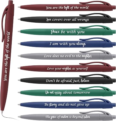 200 Packs Christian Ballpoint Pens Bulk Inspirational Bible Verse Pens with Scripture Black Ink Pen for Church, School, and Office Use, Christian Faith Gifts